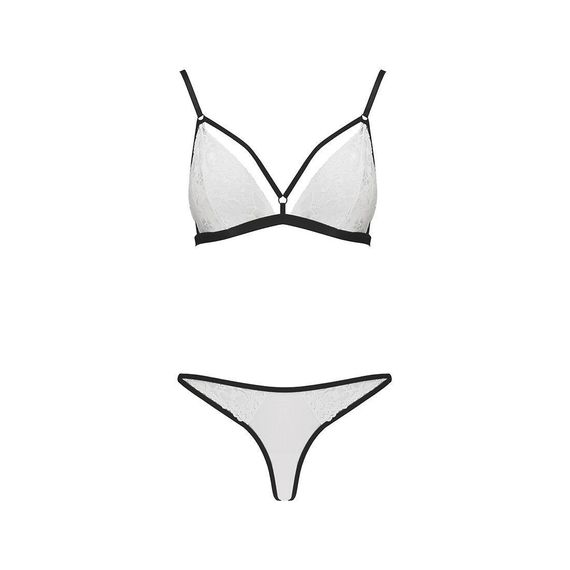 Комплект білизни Passion ORIHIME SET S/M, white, стрепи, ліф і трусики Sex Aura | Зображення 2