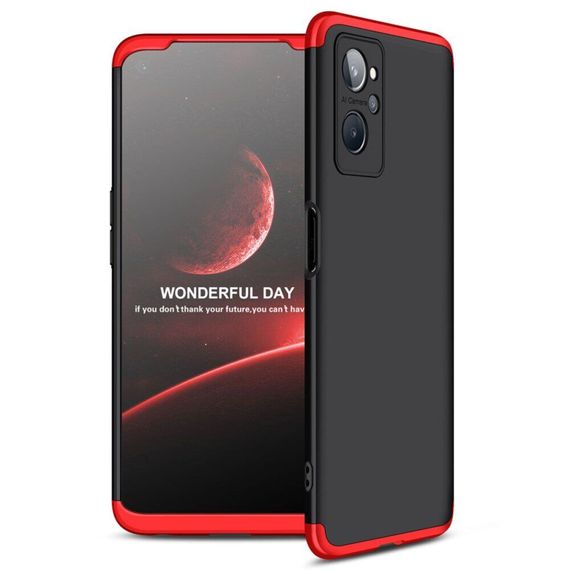 Чохол GKK 360 градусів для Oppo A76 / Realme 9i колір Чорно-Червоний