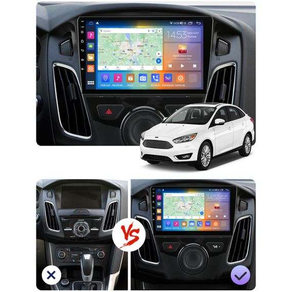 Штатная магнитола 9" Lesko для Ford Focus III 2011-2015 2/32Gb CarPlay 4G Wi-Fi GPS Prime Форд | Зображення 2