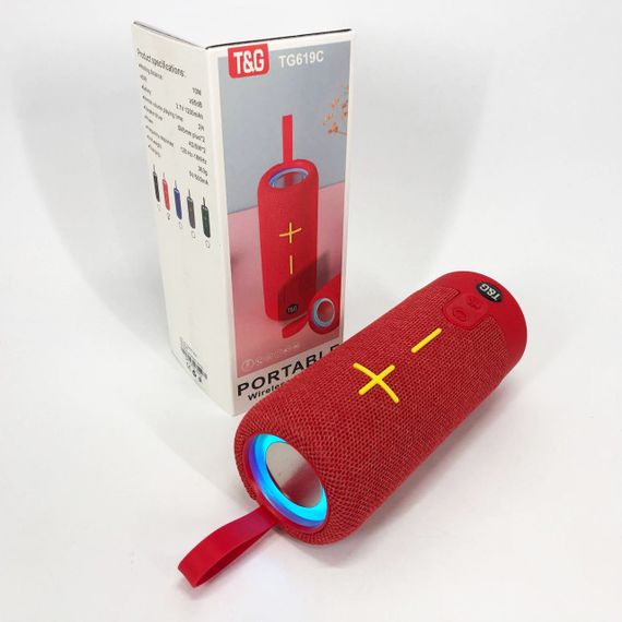 Портативная Bluetooth колонка TG619C FM-радио USB/TF с ремешком. XC-705 Цвет: красный | Зображення 8