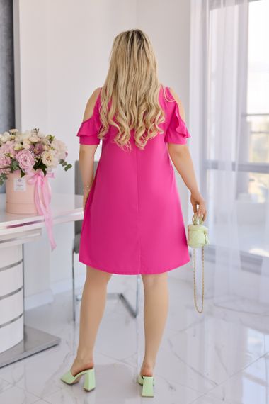 Жіноча літня коротка сукня з відкритими плечима GF9045 колір рожевий, розмір 50/52 | Зображення 2