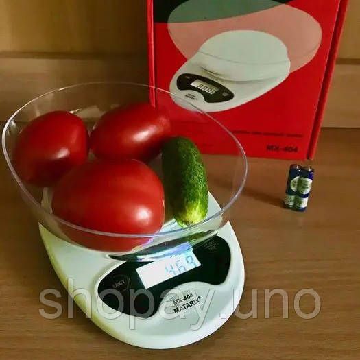 Весы кухонные Matarix MX-404 Электронные С Чашей Кухонные до 7 кг Кухонные весы для взвешивания продуктов | Зображення 3