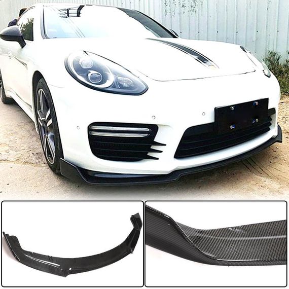 Накладка на передній бампер Lip V2 (для Turbo/Turbo S/GTS) для Porsche Panamera 2009-2016 рр