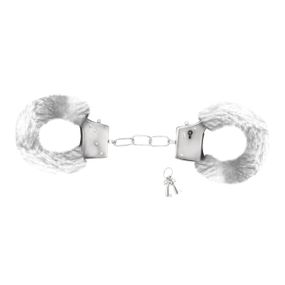 Наручники Love Cuffs Crushious металеві, з білим хутром Sex Aura
