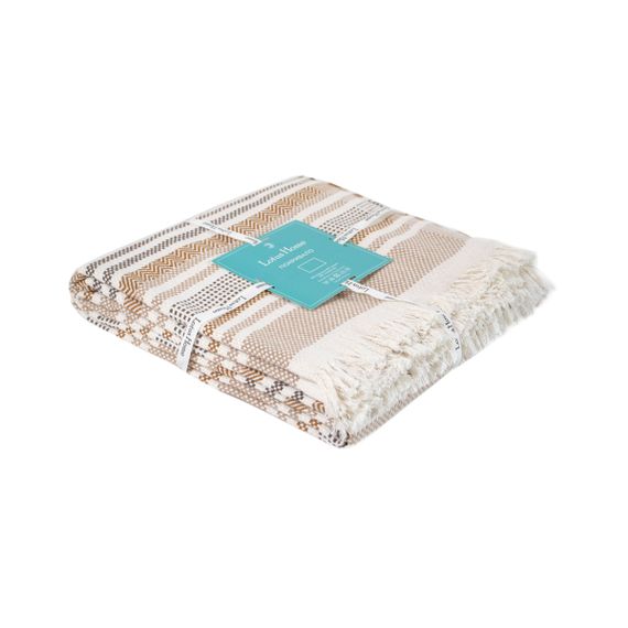 Покривало Lotus Home 11028 Туреччина 230*240 см  Бавовна + акрил + поліестер Бежевий