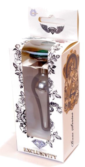 Анальний затор Boss Series - Jewellery Dark Silver BUTT PLUG Green, BS6400060 sexstyle | Зображення 3