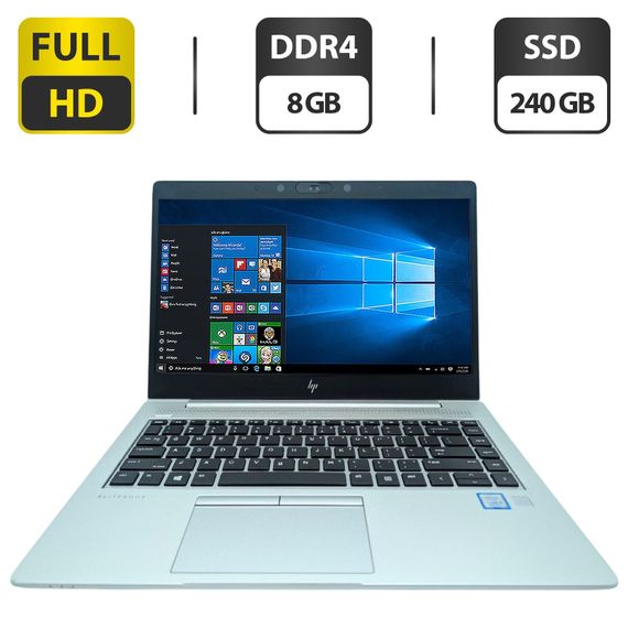 Ультрабук HP EliteBook 840 G5 / 14" (1920x1080) IPS / Intel Core i5-8250U (4 (8) ядра по 1.6 - 3.4 GHz) / 8 GB DDR4 / 240 GB SSD M.2 / Intel UHD Graphics 620 / WebCam б/в