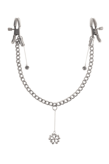 Затискачі Fetish Fantasy Crystal Nipple Clamps Сріблясті One Size