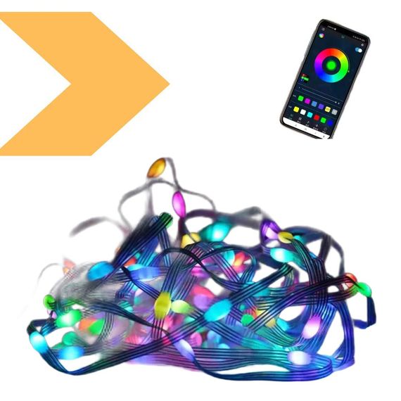 Розумна гірлянда USB 20м з Bluetooth+Пульт Кольорова / Смарт гірлянда RGB / Світлодіодна стрічка XPRO (234574716_501) | Зображення 7