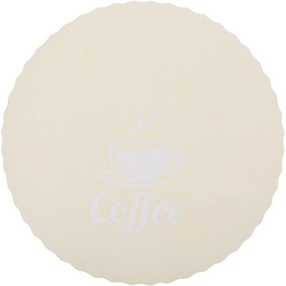 Набір 12 сервірувальних килимків Doily Coffee Ø38см, плейсмат (подтарельники), молочний