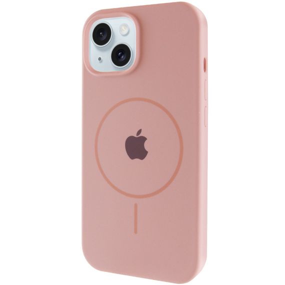 Чехол Silicone Case Full Protective (AA) with MagSafe для Apple iPhone 15 Plus (6.7") Розовый / Pink Sand