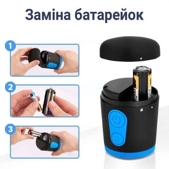 Электронная вакуумная помпа для мужчин BIGMAN Automatic с комфортной длиной 23 см в черно-синем цвете | Зображення 7