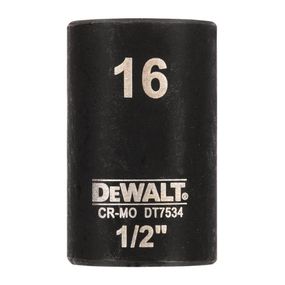 Головка торцевая ударная короткая 16мм IMPACT DeWALT DT7534