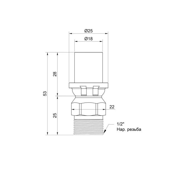 Перехідник прес Icma 16х1/2" ЗР №402 | Зображення 1