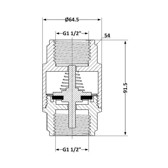 Зворотний клапан із латунним штоком Thermo Alliance Forte 1 1/2" В нікель TAF240W40 | Зображення 1