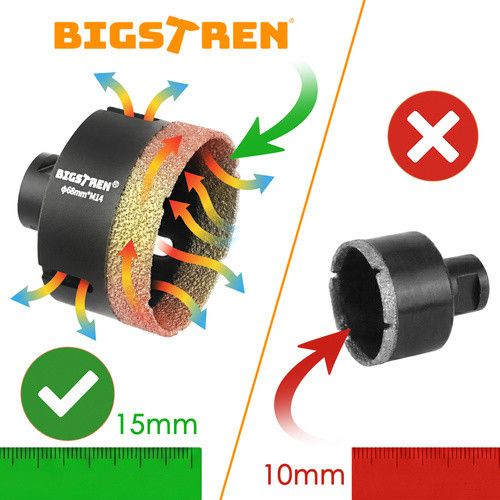 Набір професійних алмазних коронок 7 штук Bigstreen 27080 | Зображення 1