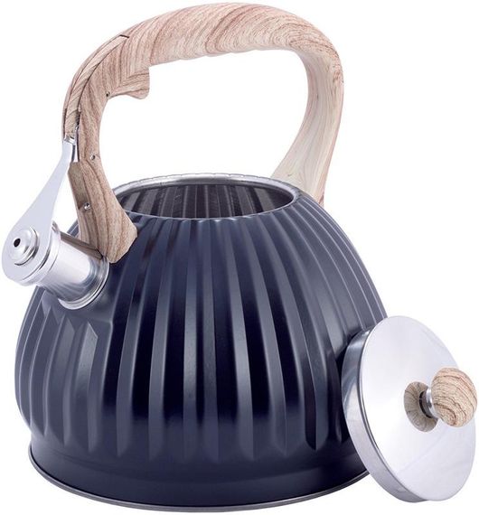 Чайник Kamille Whistling Kettle Black 3л з нержавіючої сталі зі свистком, чорний | Зображення 2