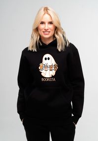 Худі жіночий утеплений чорний з принтом "Boorista", 3XL