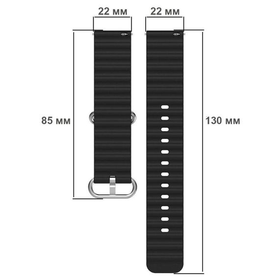 Ремінець силіконовий Primolux Ocean для годинника Amazfit GTR 2 / GTR 3 / GTR 4 - Black | Зображення 3