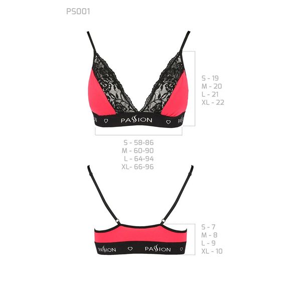 Еластичний топ з мереживом Passion PS001 TOP XL, red-black | Зображення 4