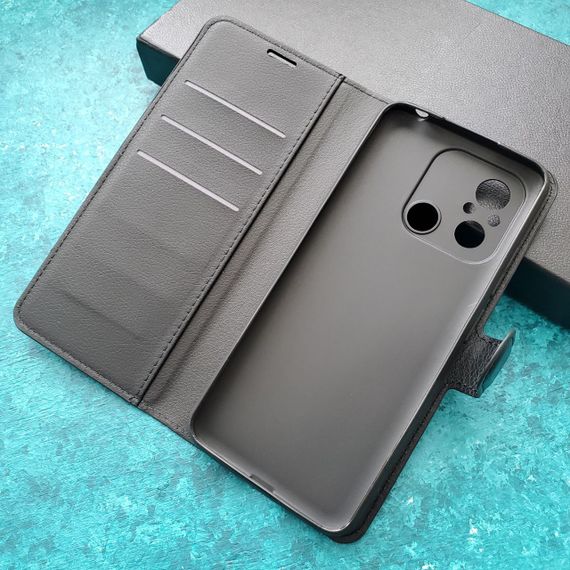 Чохол книжка з кишенями для карт на Xiaomi Redmi 12C колір Чорний | Зображення 1
