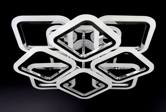 Люстра світлодіодна стельова LED світильник для квартири на стелю лед з пультом 25752 Хром 11х50х50 см. | Зображення 1