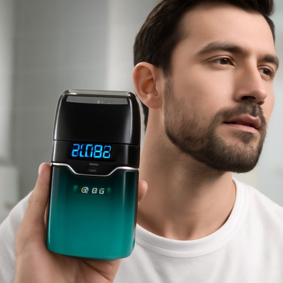 Електробритва VGR V-308 GREEN, подвійне лезо, 9000 RPM, LED Display (46118-V308_600) | Зображення 4