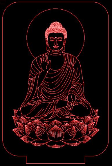 Акриловый светильник-ночник Будда красный tty-n000691