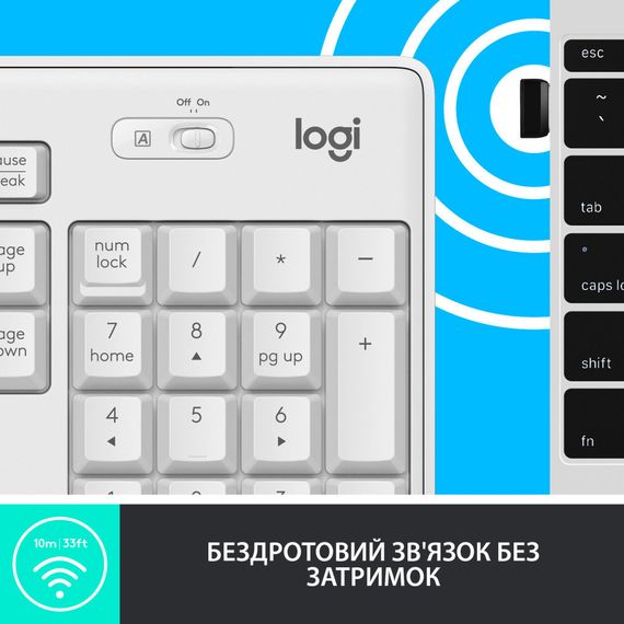 IT набір Logitech MK295 Silent Wireless Combo, US, Off-White (920-009824) | Зображення 4