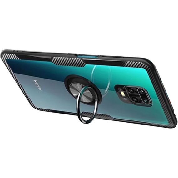 Чохол бампер Primolux Ring Magnetic Stand для смартфона Xiaomi Redmi Note 9 Pro Max / Note 9S / 9 Pro - Black | Зображення 3