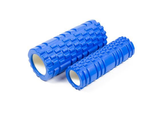 Масажний ролик EasyFit набір Grid Roller Double 33 см Синій (EF-7737s-3) | Зображення 1