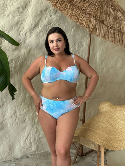 Купальник PLUS SIZE оригінального крою із перлинами | Зображення 4