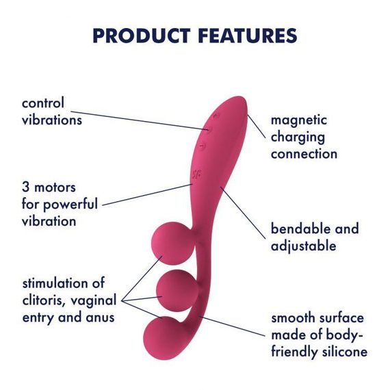 Універсальний вібратор Satisfyer Tri Ball 1, 3 мотори, гнеться Sex Aura | Зображення 6