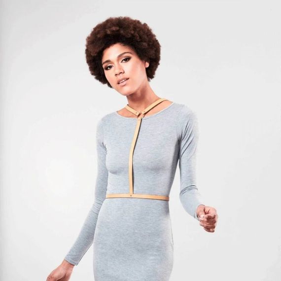 Портупея с кольцом на шее MAZE Bijoux Indiscrets бежевая, OS sexstyle