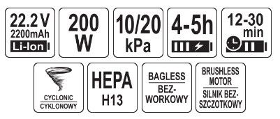 Пылесос вертикальный аккумуляторный пылесос Польша LUND-67121 | Зображення 9