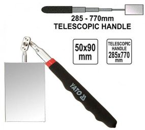Дзеркало інспекційне оглядове 50х90 мм телескоп 285-770 мм YATO YT-0660