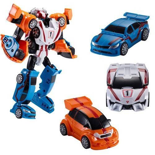 Трансформер із 3 машинок + фігурки Robot 7