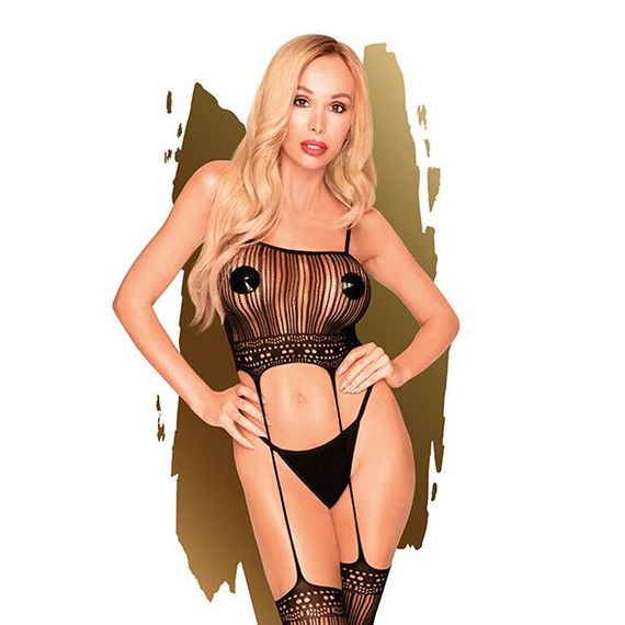 Бодістокінг з топом та панчохами на підв'язках Penthouse - Sex Dealer Black S/L, XL