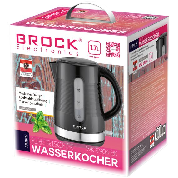 Електрочайник BROCK WK 9904 BK 1850Вт/ 1.7л/ чорний | Зображення 1