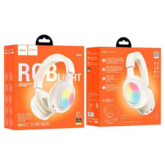 Беспроводные наушники HOCO W48 Focus BT headphones Milky white | Зображення 4