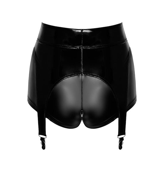 Шортики Noir Handmade F325 Glam, 3XL, black, вініл, висока талія, кріплення для панчіх, з доступом | Зображення 6