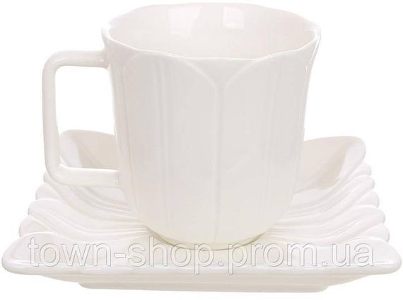 Чашка чайно-кофейная фарфоровая "White City Tulipe" 220мл с блюдцем BD-988-503