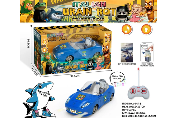 Машинка радіокерована Italian Brain Rot - Deluxe R/C Car "Tralalero Tralala"
