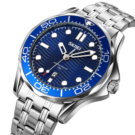 Skmei 9276SSIBU Silver-Blue Steel Strap | Зображення 1