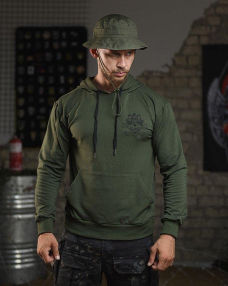 Худі maklin череп олива НП4945 | Зображення 1