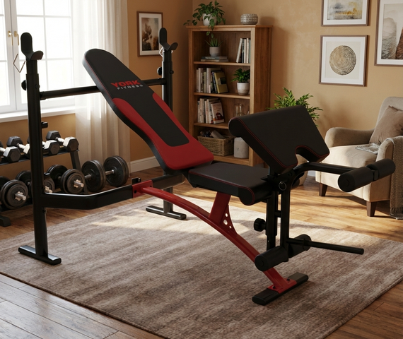 Лавка для жиму York Fitness Delta Pro 1000 з стійкою для штанги та партою Скотта | Зображення 1