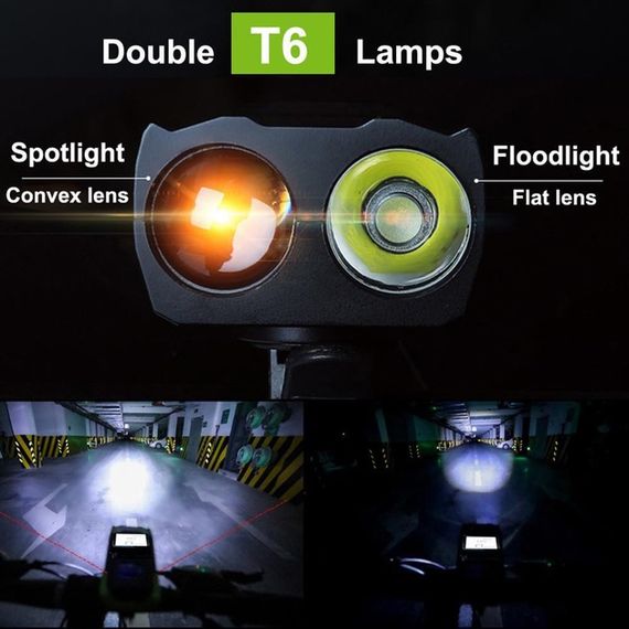 Универсальная велосипедная фара BK-1920-2T6, Фара алюминиевая велосипедная передняя EX-49 | Зображення 4