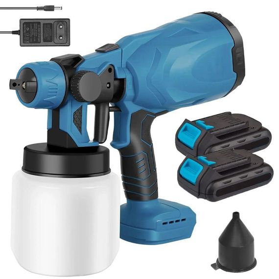 Аккумуляторный краскопульт 800мл + 2 аккумулятора 24В, JK-SG1 / Распылитель краски с регулировкой ширины /