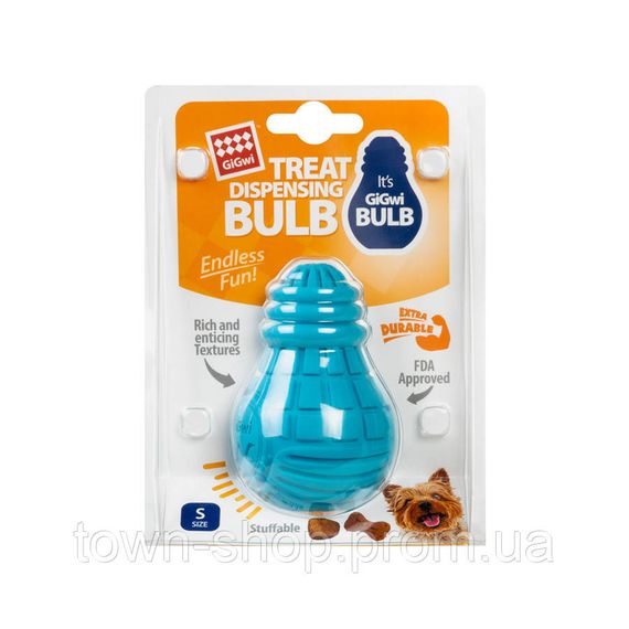Игрушка для собак Лампочка резиновая GiGwi Bulb Rubber, резина, S, голубая | Зображення 2