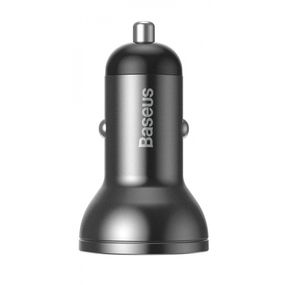 Автомобильная зарядка для телефона Baseus Digital Display Dual USB 4.8A Car Charger 24W, Тёмно-серый